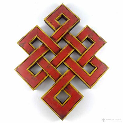 Wooden - [large] Endless Knot -painted [red], Haldu Wood
