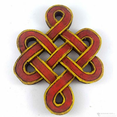 Wooden -endless Knot Painted [red], Haldu Wood