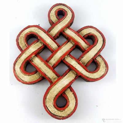 Wooden [small] Endless Knot -painted [white], Haldu Wood