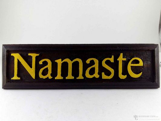 Wooden Namaste Wall Hanging - [painted], Haldu Wood