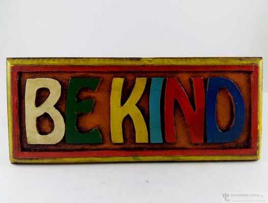 New Wooden Be Kind Wall Hanging - [painted], Haldu Wood