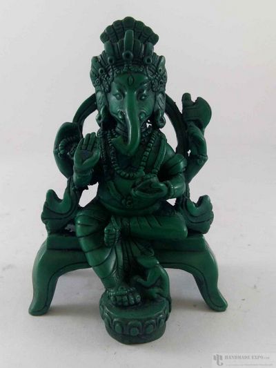 Resin Statue Of Ganesh [green]