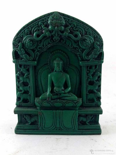 Resin Statue Of Budha Maras [green]
