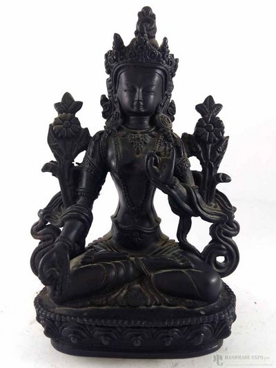 Resin Statue Of White Tara [black]