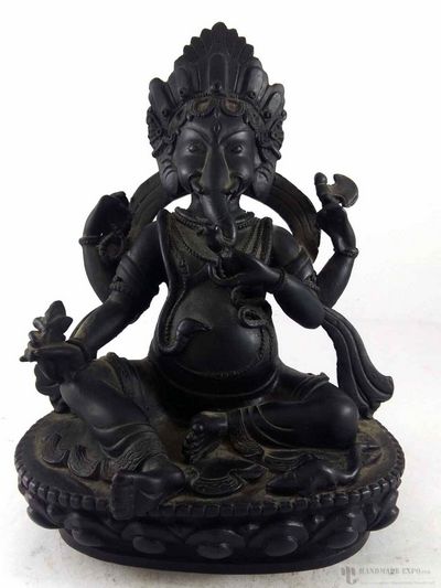 Resin Statue Of Ganesh [black]