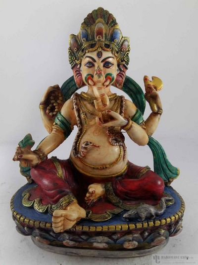 Resin Statue Of Ganesh - Painted