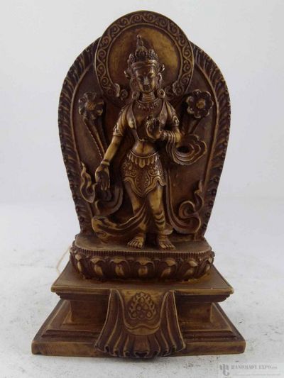 Resin Statue Of Standing Green Tara [white]