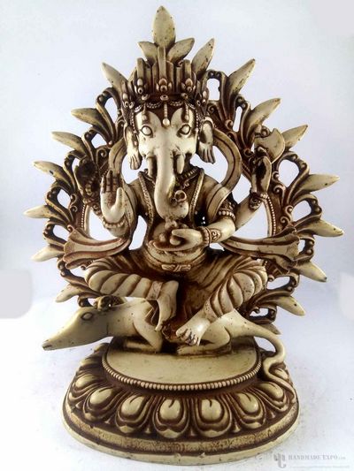 Resin Statue Of Ganesh [white]