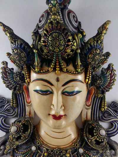 Resin Green Tara Mask- Painted [white]