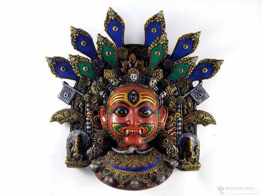 Resin Akash Bhairab Mask - Painted