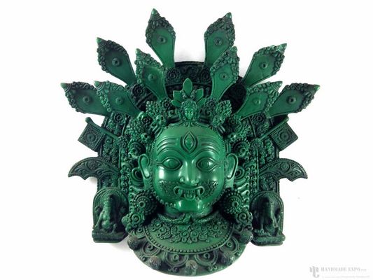 Resin Akash Bhairab Mask [turquoise Green]