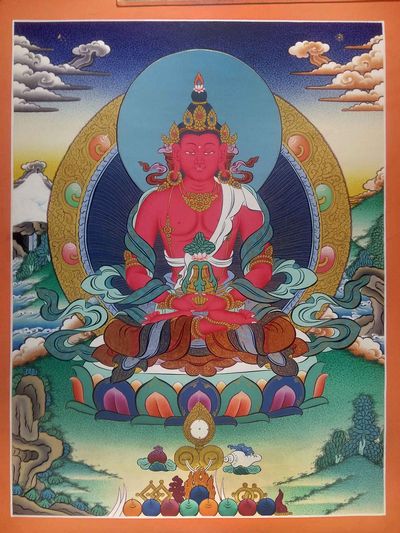 Tibetan Thangka Aparimita [amitayus], [real Gold], [hq], Chepame, Amitayus