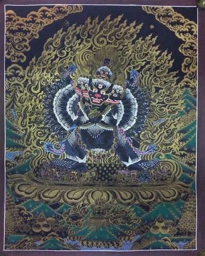 Tibetan Thangka Vajrabhairava [yamantaka - Heruka]