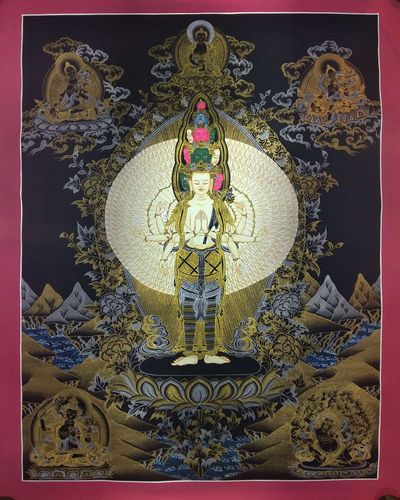 Tibetan Thangka 1000 Arm Avalokiteshvara [sahasrabhuja Avalokitesvara]