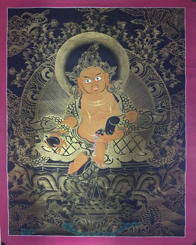Tibetan Thangka Yellow Jambhala