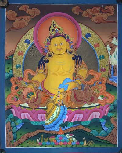 Tibetan Thangka Yellow Jambhala