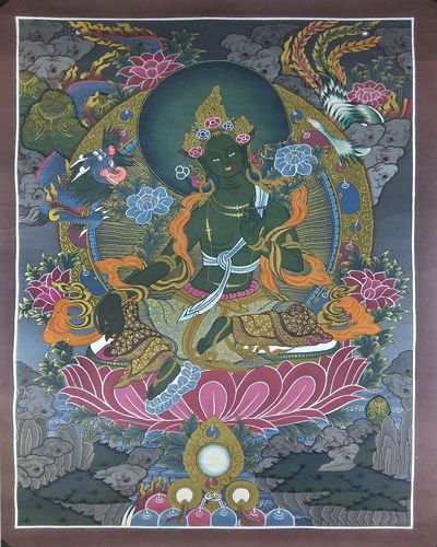 Tibetan Thangka Green Tara