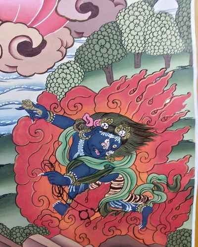 Tibetan Thangka Green Tara With Manjushri And Vajrapani [real Gold]