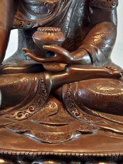 Shakyamuni Buddha Statue - Oxidized With Whole Body Carving