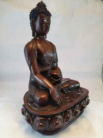 Shakyamuni Buddha Statue - Oxidized With Whole Body Carving