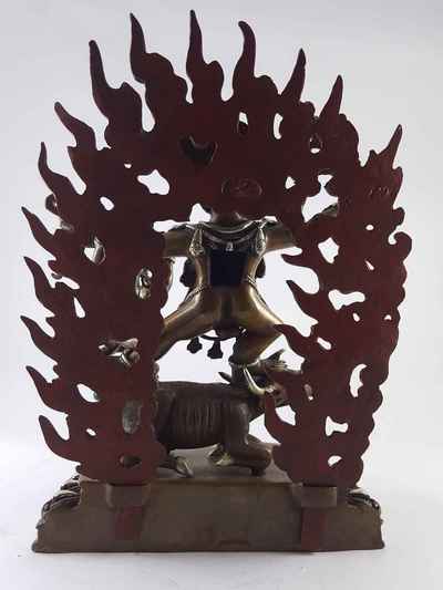 Yamantaka - Heruka Statue - Copper Silver Plated Oxidized