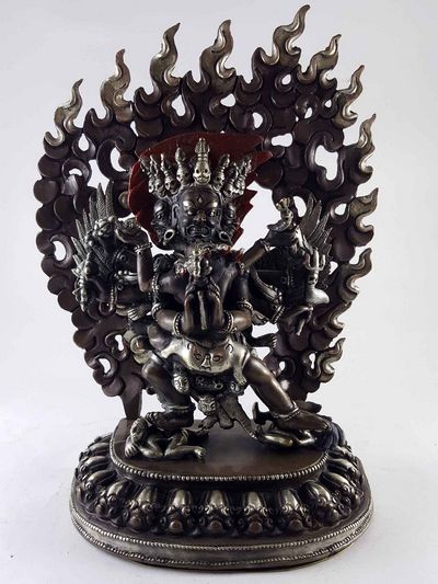 Vajrakilaya - Dorje Phurba - Heruka Statue- Copper Silver Plated Oxidized