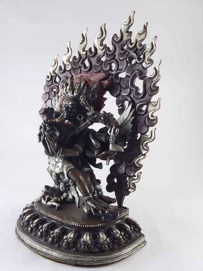 Vajrakilaya - Dorje Phurba - Heruka Statue- Copper Silver Plated Oxidized