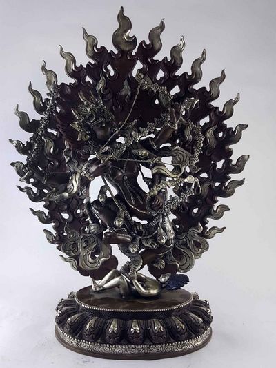 Kurkulla Statue- Copper Silver Plated Oxidized