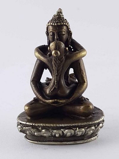 Samantabhadra Statue [silver Plated], [oxidized]