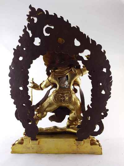 Four Hand Vajrapani Statue - [copper], [full Gold Plated], [painted Face]