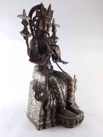 Maitreya Buddha Statue - [copper], [silver Plated], [chocolate Oxidized]