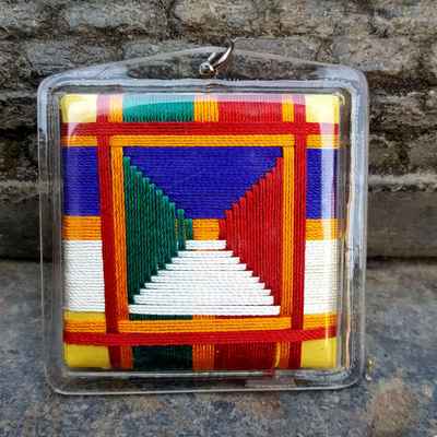 Sitatapatra - Umbrella Goddess - Dugar, - Large Tibetan Mantra Amulet With Hard Plastic Coat