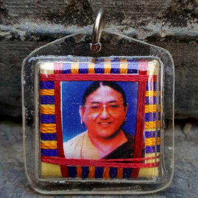 Guru - Small Tibetan Mantra Amulet With Hard Plastic Coat