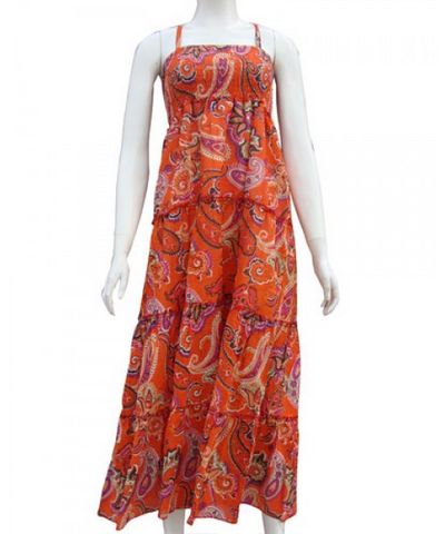 Silk Saree Long Dress With Halter Printed