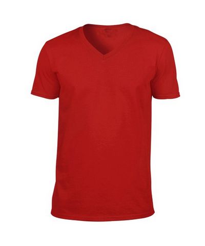 Nepali Cotton T Shirt V Neck [red]