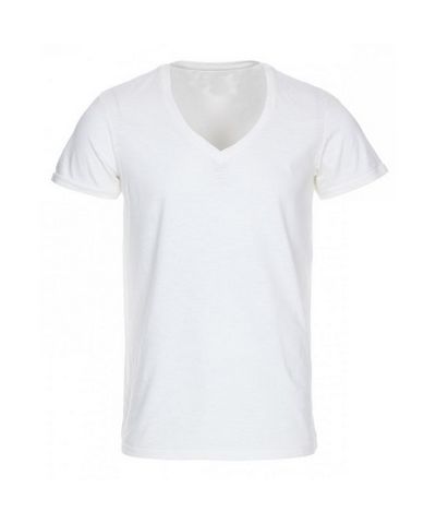 Nepali Cotton T Shirt V Neck [white]