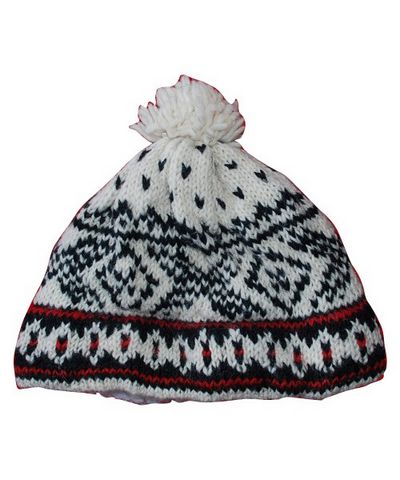Woolen Cap [hand Knitted], [fleece Lining]