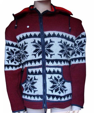 Woolen Jacket [hand Knitted], [fleece Lining]