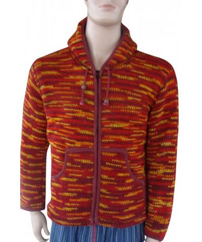 Woolen Jacket [hand Knitted], [fleece Lining]
