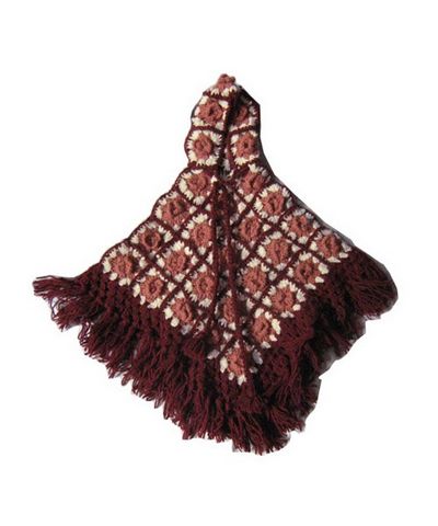 Woolen Poncho [hand Knitted], [fleece Lining]