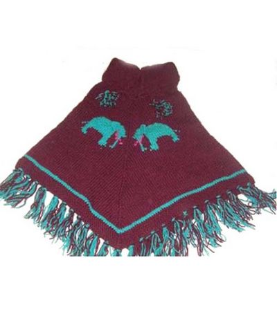 Woolen Poncho [hand Knitted], [fleece Lining]