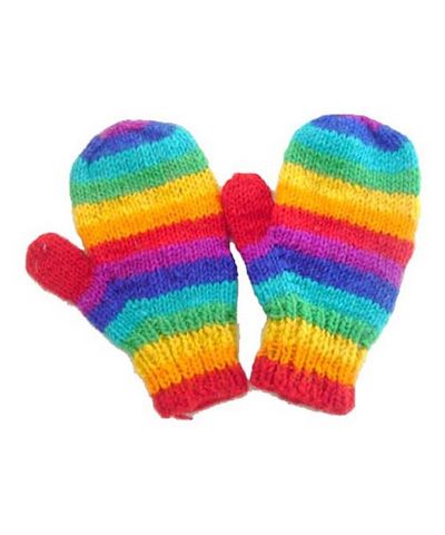 Woolen Gloves [pair], [hand Knitted], [fleece Lining]