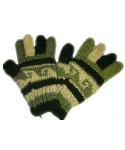 Woolen Gloves [pair], [hand Knitted], [fleece Lining]