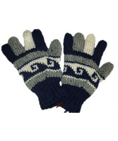 Woolen Gloves [pair], [hand Knitted], [fleece Lining]