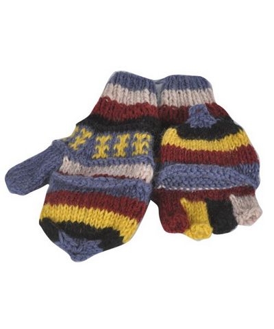Woolen Gloves [pair], [hand Knitted], [fleece Lining]