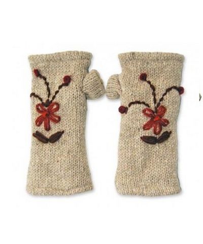 Woolen Hand Warmer [hand Knitted], [fleece Lining]