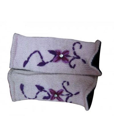 Woolen Hand Warmer [hand Knitted], [fleece Lining]