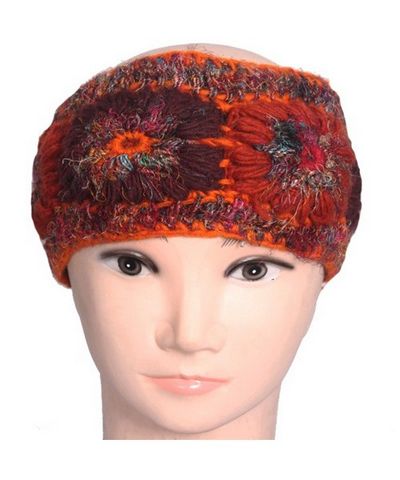 Woolen Head Warmer [headband], [hand Knitted], [fleece Lining]