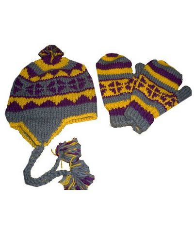 Woolen Set [hand Knitted], [fleece Lining]