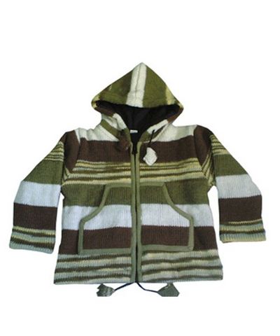 Woolen Baby Jacket [hand Knitted], [fleece Lined]